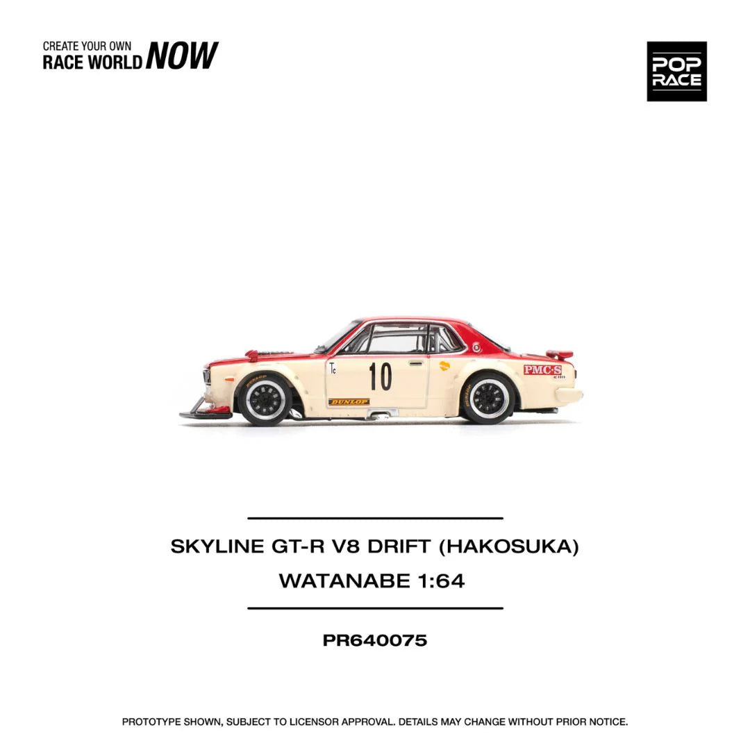 Pop Race #075 Skyline GT-R V8 Drift (Hakosuka) Watanabe – Pre-Order | 1:64 Scale Premium Die-Cast Model