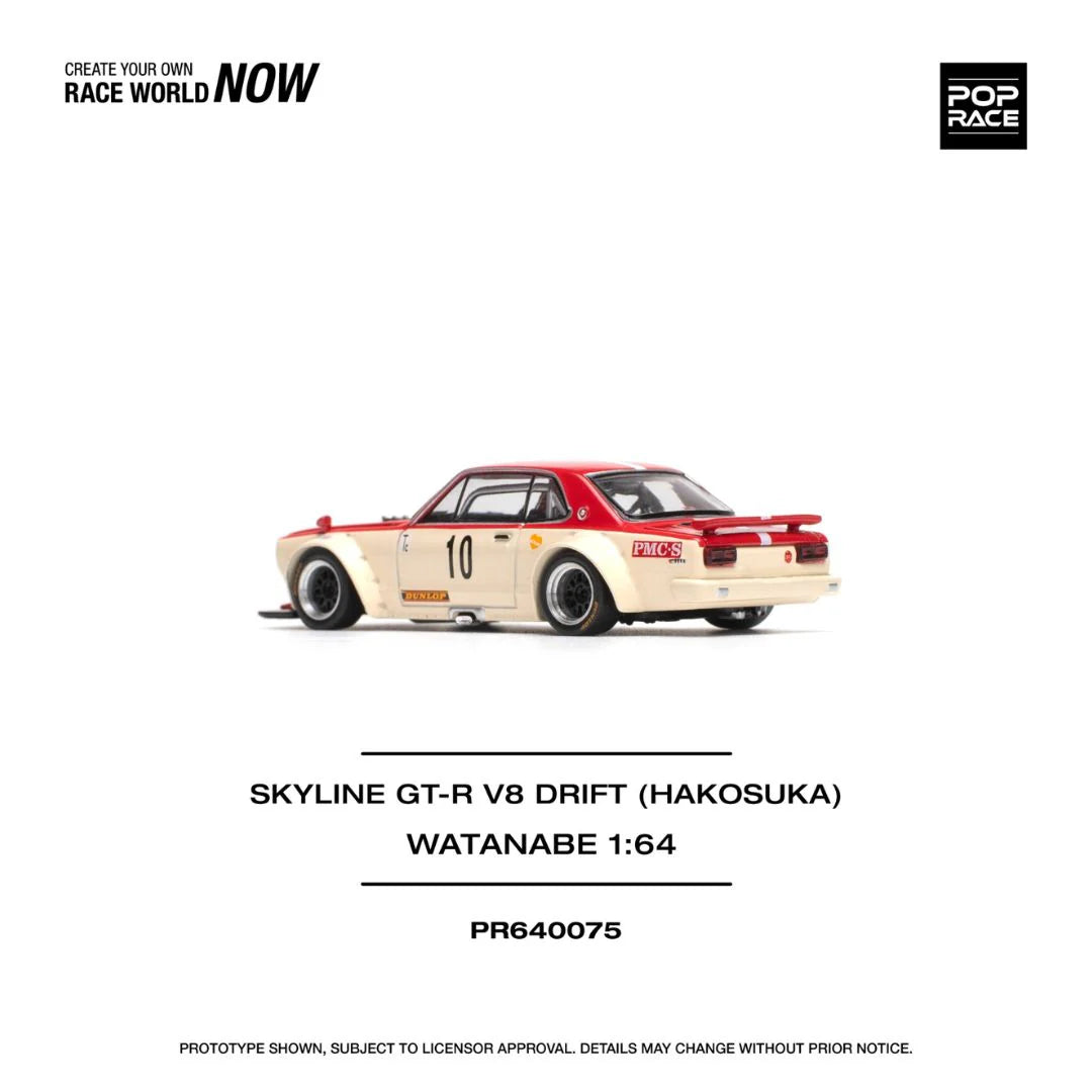 Pop Race #075 Skyline GT-R V8 Drift (Hakosuka) Watanabe – Pre-Order | 1:64 Scale Premium Die-Cast Model