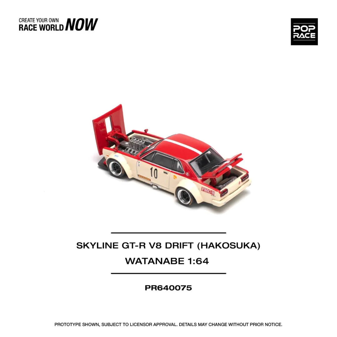 Pop Race #075 Skyline GT-R V8 Drift (Hakosuka) Watanabe – Pre-Order | 1:64 Scale Premium Die-Cast Model