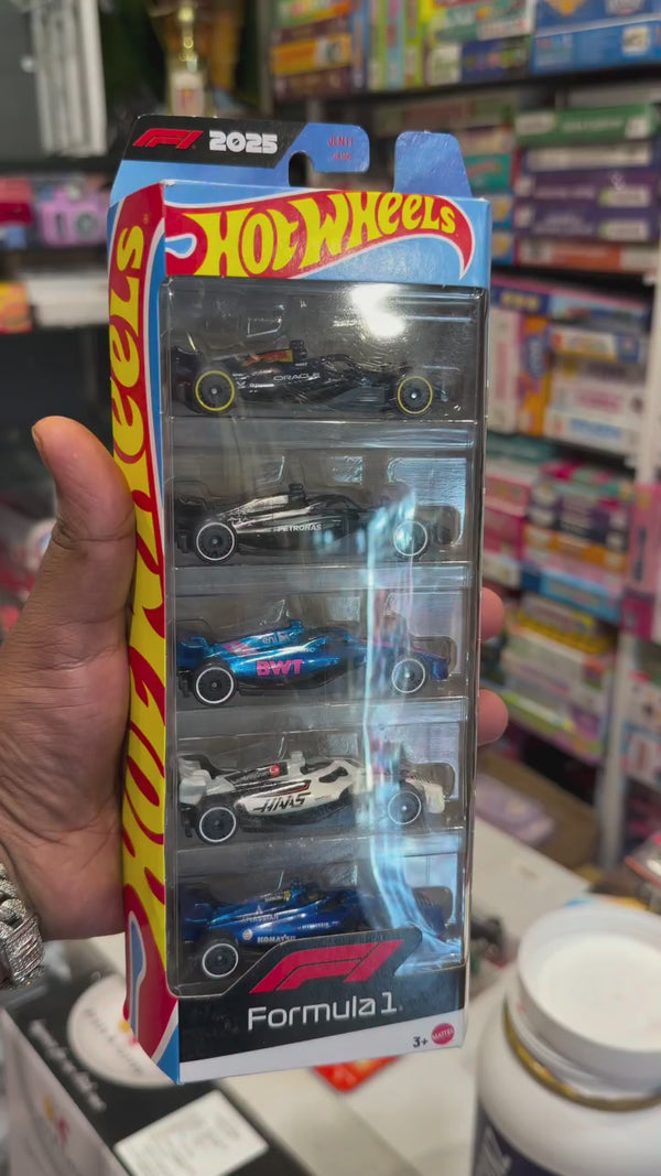 Hot Wheels Formula 1 2025 Official Set of 5 – Premium 1:64 Scale Die-Cast Models