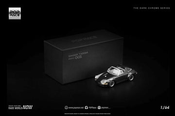 Pop Race #001 Singer Targa Dark Chrome – Pre-Order | 1:64 Scale Premium Die-Cast Model