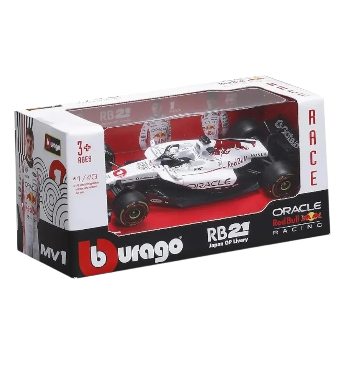 Bburago Oracle Red Bull Racing RB21 2025 Japan GP Livery #1 Max Verstappen – 1:43 Scale Die-Cast Model