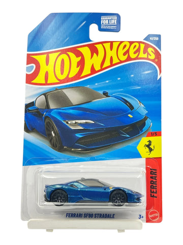 Hot Wheels Hot Wheels Ferrari SF90 Stradale Blue (US Card Imported) – Premium 1:64 Scale Die-Cast Model