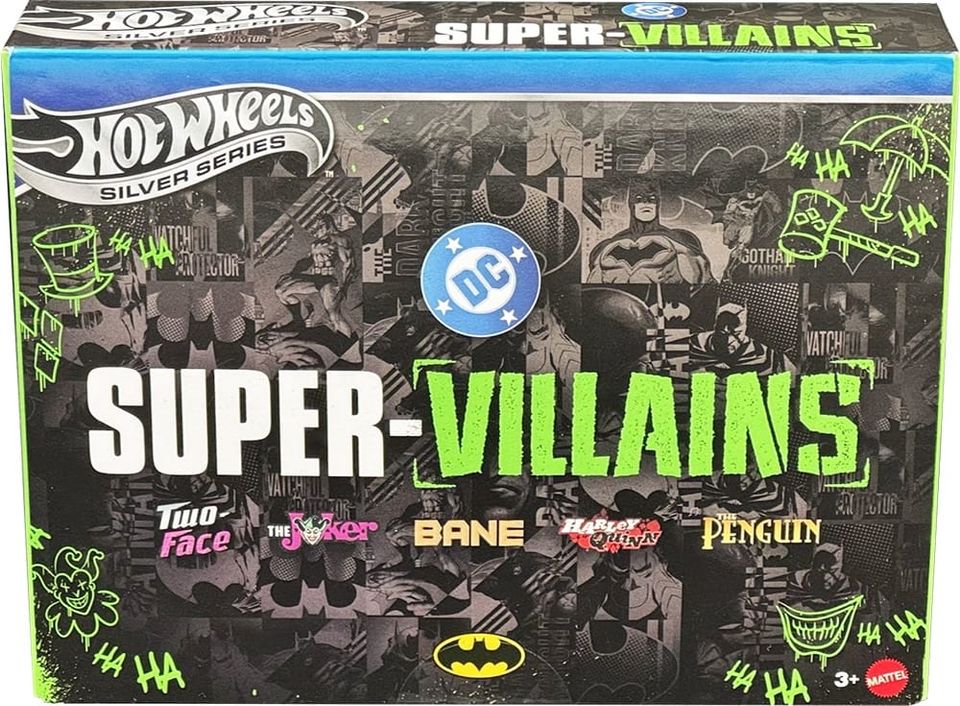 Hot Wheels Batman Silver Series Super-Villain 5-Pack (MRP) – 1:64 Scale Die-Cast Models