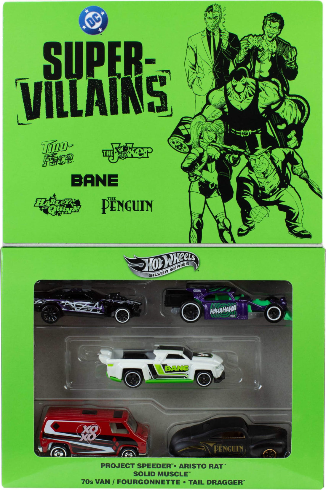 Hot Wheels Batman Silver Series Super-Villain 5-Pack (MRP) – 1:64 Scale Die-Cast Models