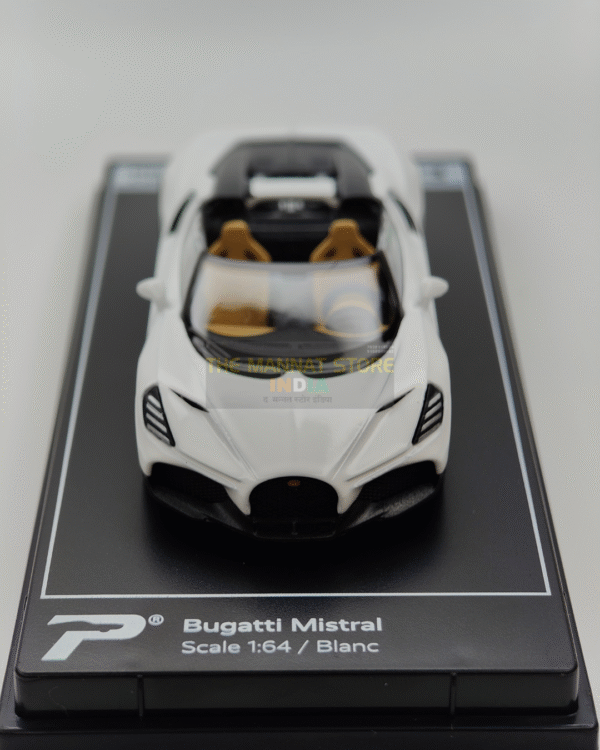 Poster Cars Bugatti Mistral (Blanc) – 1:64 Diecast Scale Model