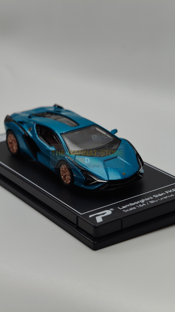 H08 – Lamborghini Sián FKP 37 (Blu Uranus) – 1:64 Poster Cars - Image 2
