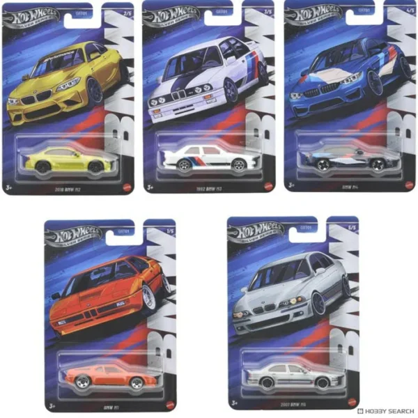 Hot Wheels 2025 BMW Silver Celebration Series – Set of 5 Cars (1:64 Scale)