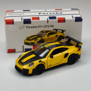 Official Bburago Porsche 911 GT2 RS Yellow – 1:64 Diecast Scale Model