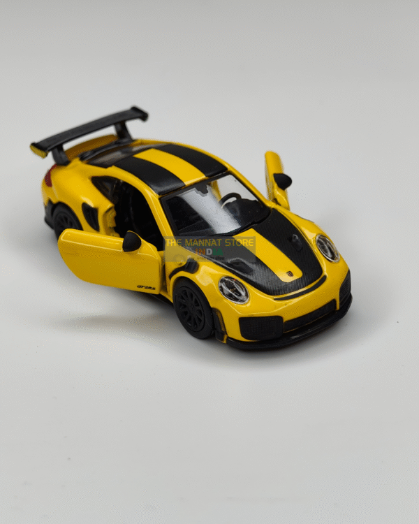 Official Bburago Porsche 911 GT2 RS Yellow – 1:64 Diecast Scale Model - Image 2