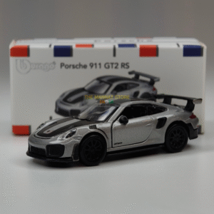 Official Bburago Porsche 911 GT2 RS Grey – 1:64 Diecast Scale Model