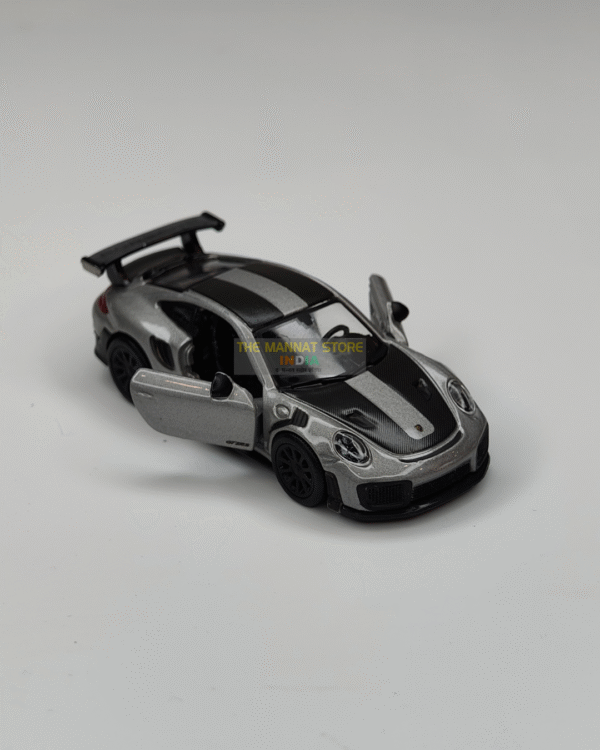 Official Bburago Porsche 911 GT2 RS Grey – 1:64 Diecast Scale Model - Image 2
