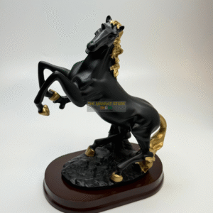 Victory Horse – Black Rearing Decorative Statue