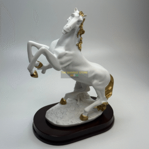 Victory Horse – White Rearing Decorative Statue