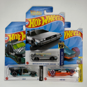 Hot Wheels 2024 C Case – Set of 3 (Back to the Future Time Machine Hover Mode, Lolux, Croc Rod)