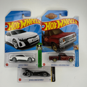 Hot Wheels 2024 C Case – Set of 3 (Audi RS e-tron GT, ’78 Dodge Lil’ Red Express Truck, Batman & Robin Batmobile)