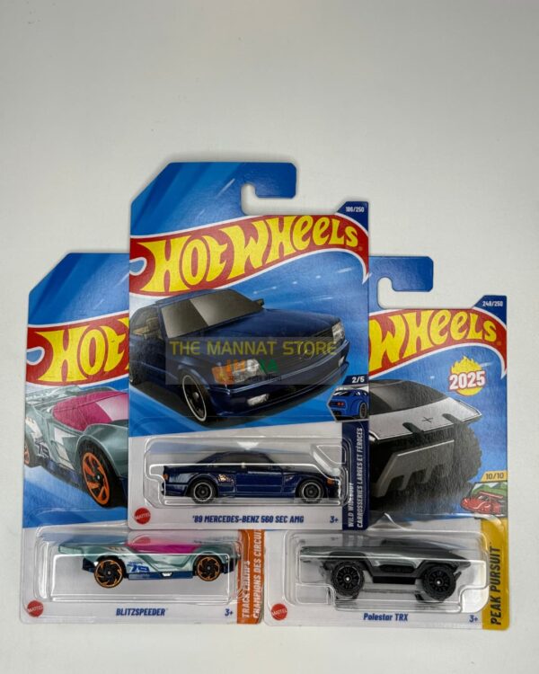 Hot Wheels 2024 Indian Q Case – Set of 3 (’89 Mercedes-Benz 560SEC AMG, Blitzspeeder, PolestarTRX)