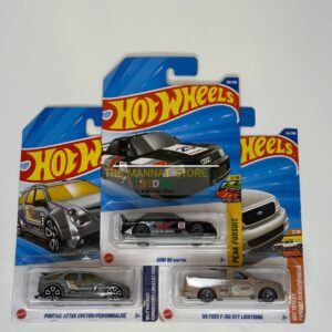 Hot Wheels 2024 Indian Q Case – Set of 3 (Audi 90 Quattro, Pontiac Aztek Custom/Personnalisé, ’99 Ford SVT Lightning)