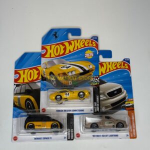 Hot Wheels 2024 Indian Q Case – Set of 3 (Ferrari 365 GTB/4 Competizione, Renault Espace F1, ’99 Ford F-150 SVT Lightning)