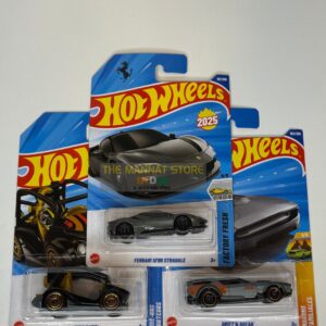 Hot Wheels 2025 IMPORTED Q Case – Set of 3 (Ferrari SF90 Stradale, Kick Kart, Drift N Break)