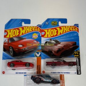Hot Wheels 2025 IMPORTED Q Case – Set of 3 (1983 Porsche 928S, TV Series Batmobile, Terra-Tracktyl)