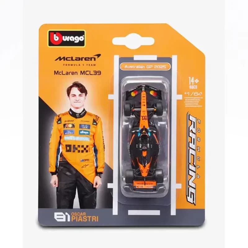 Official Bburago Formula Racing F1 – McLaren MCL39 #81 Oscar Piastri (1:64 Diecast Scale Model)