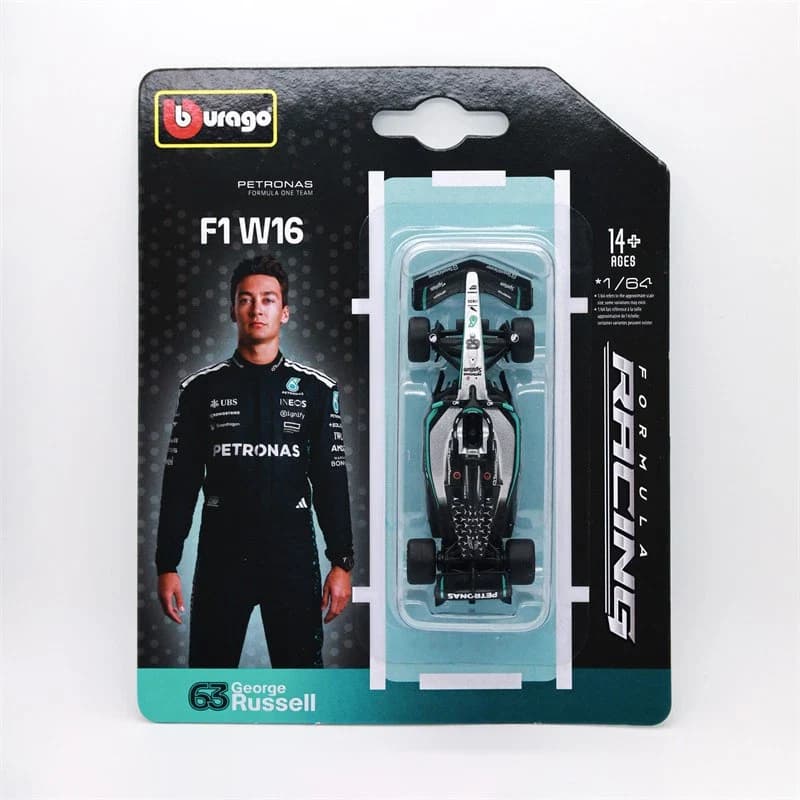 Official Bburago Formula Racing – AMG Petronas F1 W16 Performance #63 George Russell (1:64 Diecast Scale Model)