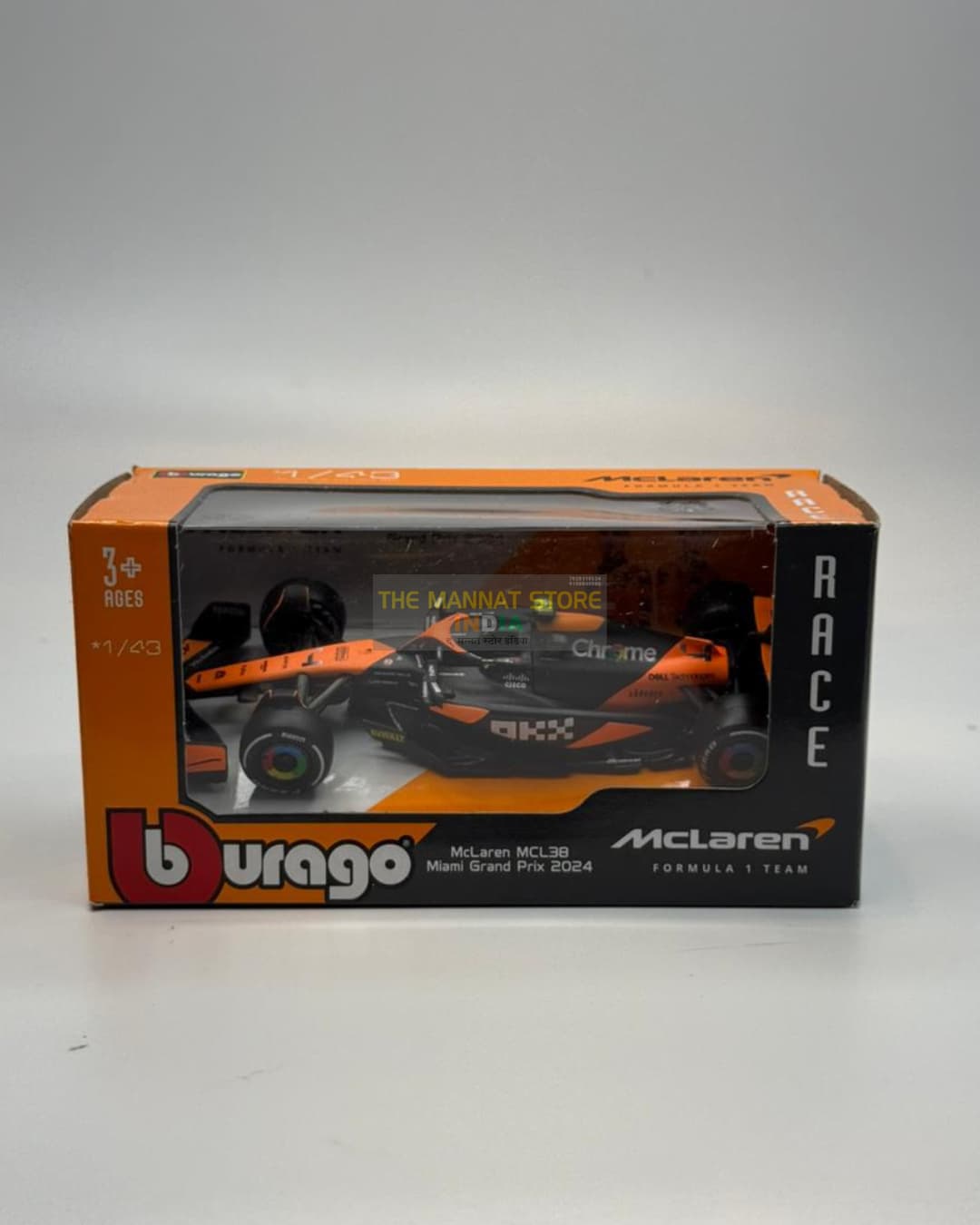 Bburago 1:43 McLaren MCL38 – Lando Norris #4 (2024 Season) Diecast Model Car