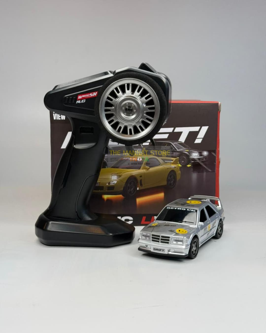1:43 Scale RC Drift Car – 25 km/h, 35-Min Playtime, Extra Drift Tyres & Cones