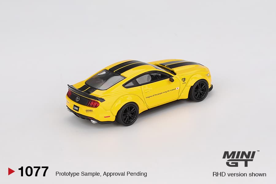 Mini GT #1077: LB-WORKS FORD MUSTANG Triple Yellow - Image 3