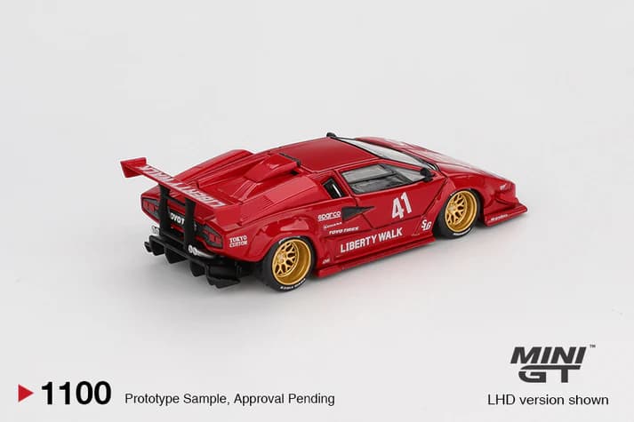 Lamborghini Countach LB-WORKS Red 1:64 scale model car - Mini GT - Image 3
