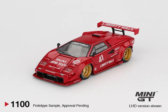 Lamborghini Countach LB-WORKS Red 1:64 scale model car - Mini GT - Image 2