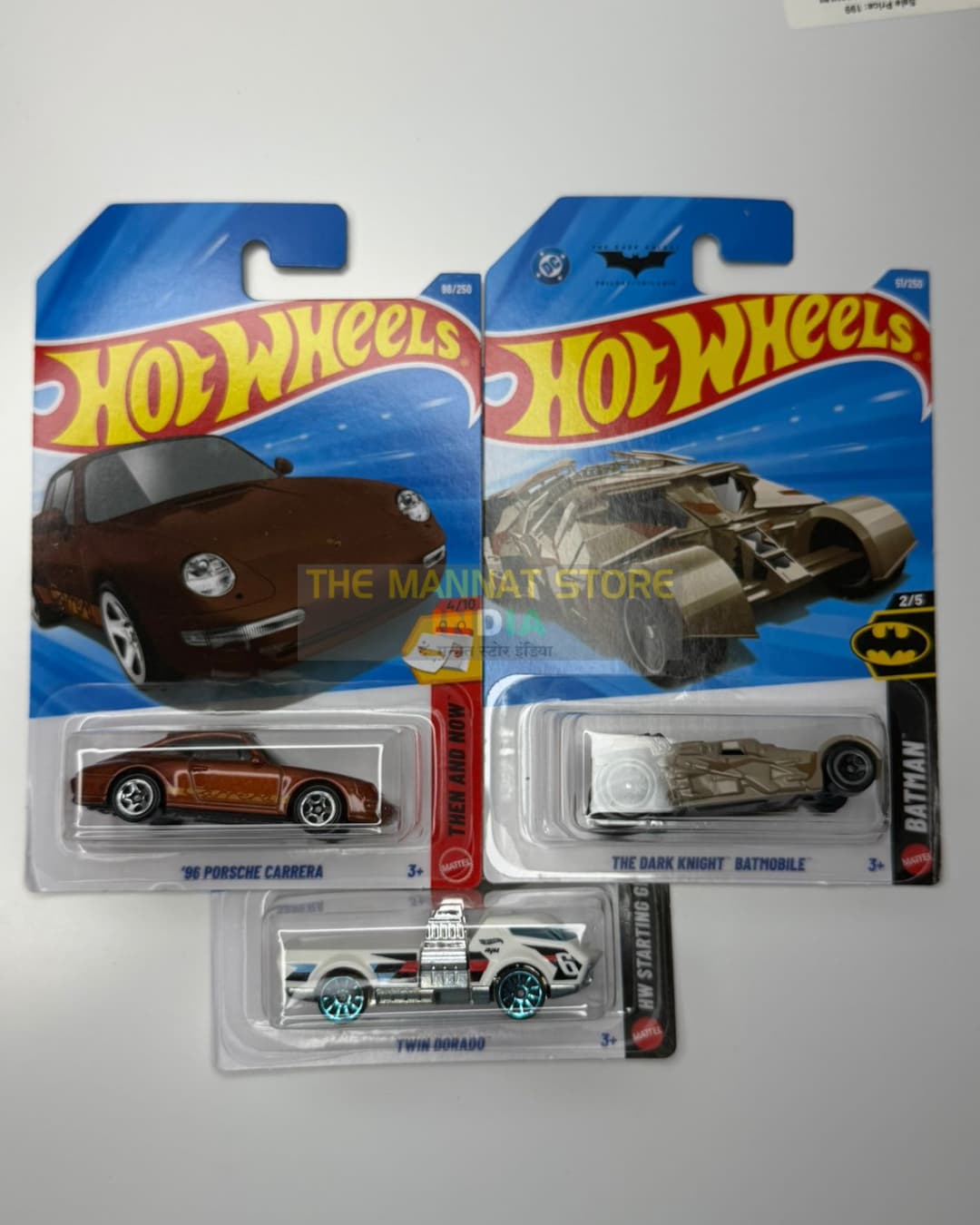 Hot Wheels Imported Set – 96 PORSCHE CARRERA,THE DARK KNIGHT ,TWIN DORADO  {IMPORTED}