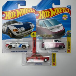 Hot Wheels Imported Set – FERRARI 365 GTB4 COMPETIZIONE,VW ID,BUZZ BOMB ,LOTUS CORTINA