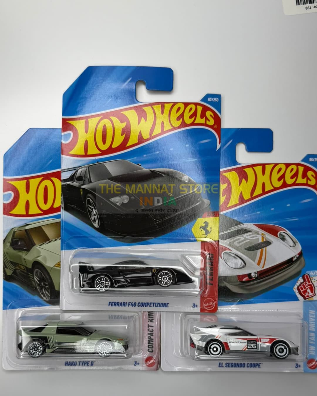 Hot Wheels Imported Set – FERRARI F40 COMPETIZIONE,HAKO TYPE D EL SEGUNDO COUPE