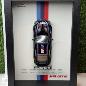 3D Car Frame Wall Art | Wooden Frame with Removable Die-Cast Cars BMW