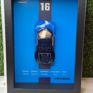 3D Car Frame Wall Art | Wooden Frame with Removable Die-Cast Cars BUGGATI