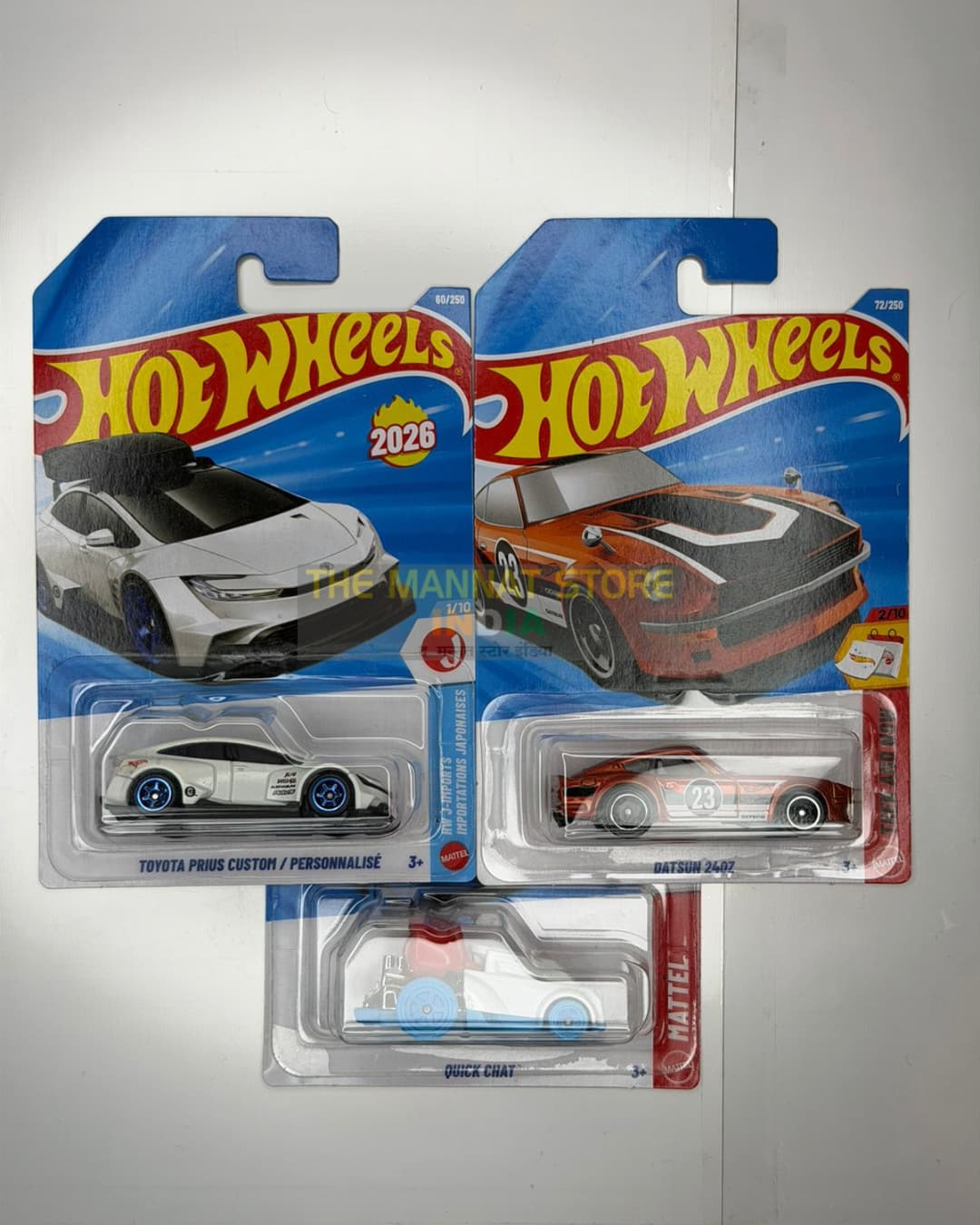 Hot Wheels Imported SET OF 3 TOYOTA PRIUS CUSTOM , DATSUN 240Z , QUICK CHAT