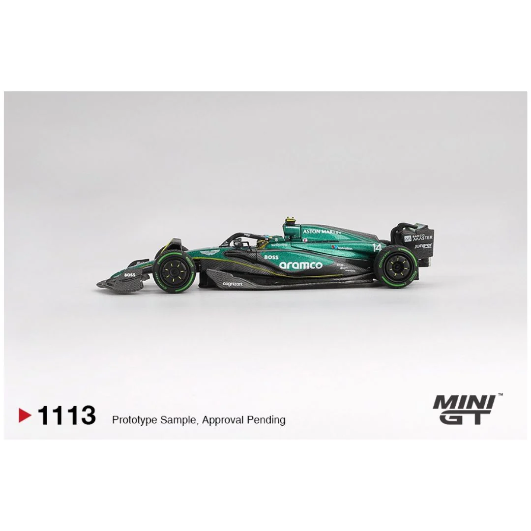 Mini GT #1113: Aston Martin AMR24 #14 Fernando Alonso F1 2024 - Image 2