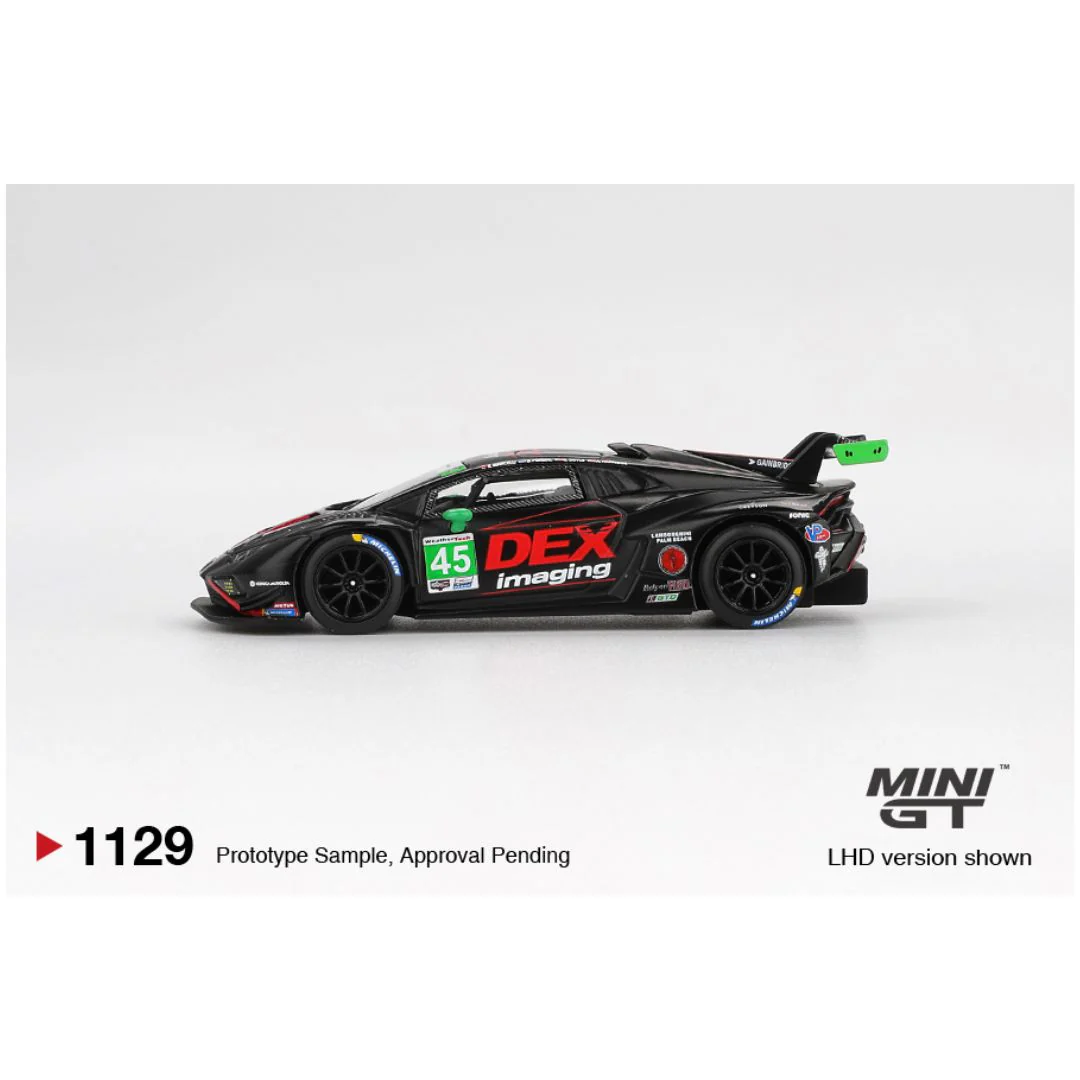 Mini GT #1129: Lamborghini Huracán GT3 EVO2 #45 No. 45 DEX Imaging 2024 IMSA Daytona 24 Hrs - Image 2